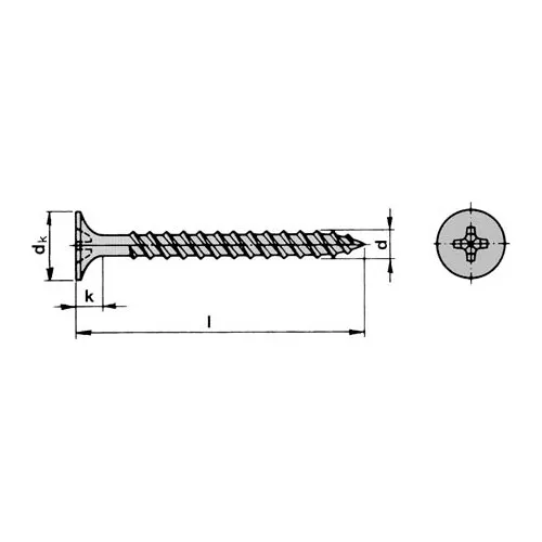 Gipsskruv GS1 stålregel FZB