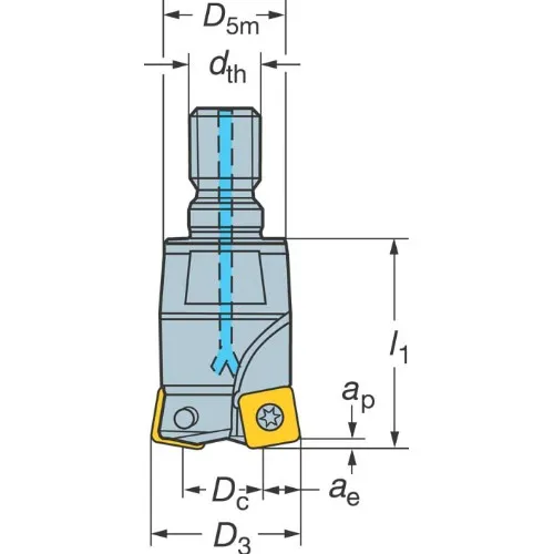 Dykfräs SANDVIK Coromill 210 Gängad Koppling