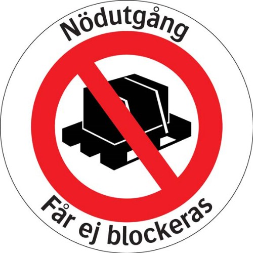 Golvdekal nödutgång får ej blockeras