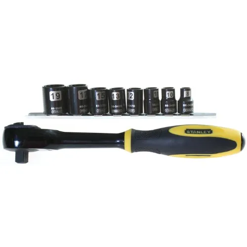 Spärrskaft 3/8" mm STANLEY ink. hylsor