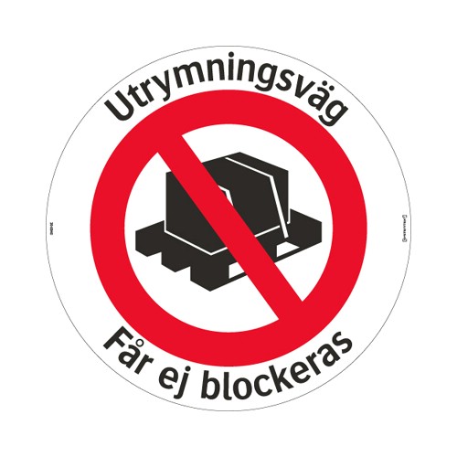 Golvdekal utrymningsväg får ej blockeras