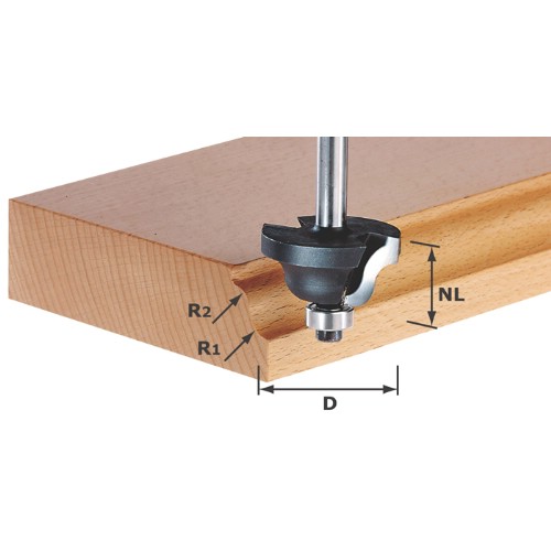 Dubbelradiefräs FESTOOL HW 8 mm skaft