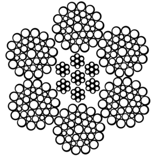 Stållina 265-trådig galv WarringtonSeal fiberkärna