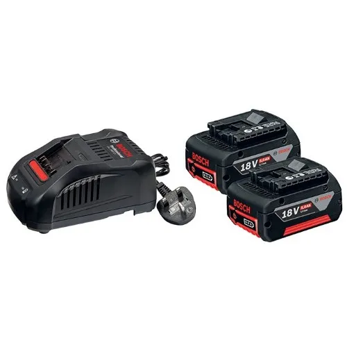 Laddare- och batteripaket BOSCH 2x18 V 5,0 Ah Li-Ion