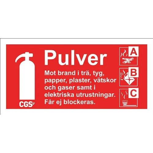 Skylt pulversläckare CGS