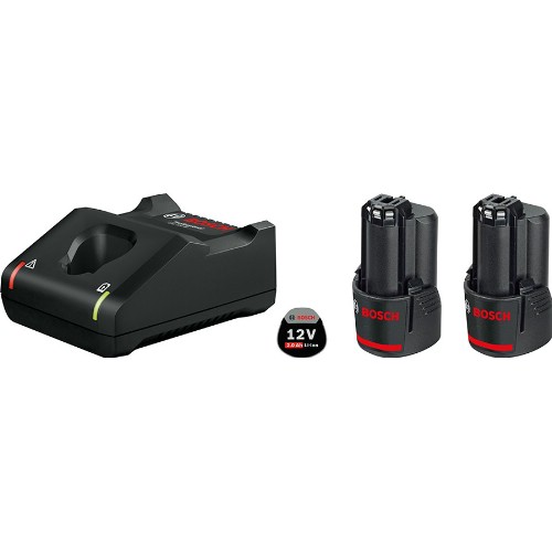 Laddare- och batteripaket BOSCH 2x12 V 2,0 Ah Li-Ion