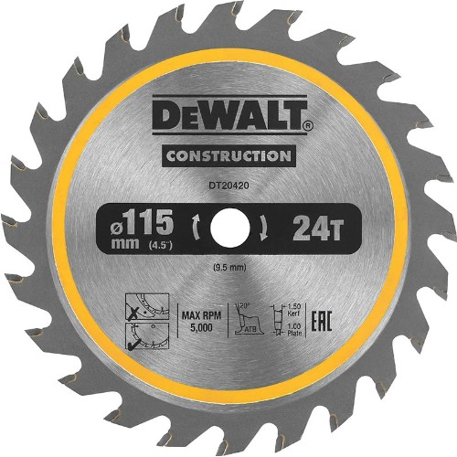 Cirkelsågklinga DEWALT Construction f batterisågar