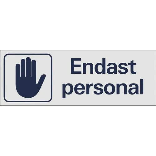 Skylt symbol endast personal