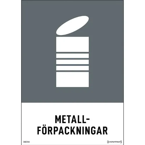 Skylt metallförpackningar