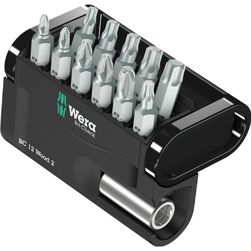 Bitssats 1/4" WERA Bit-Check 12 Wood 2