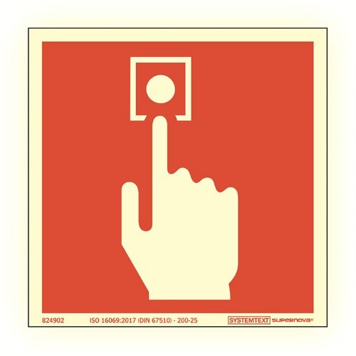 Skylt brandlarm Supernova färgefterlysande