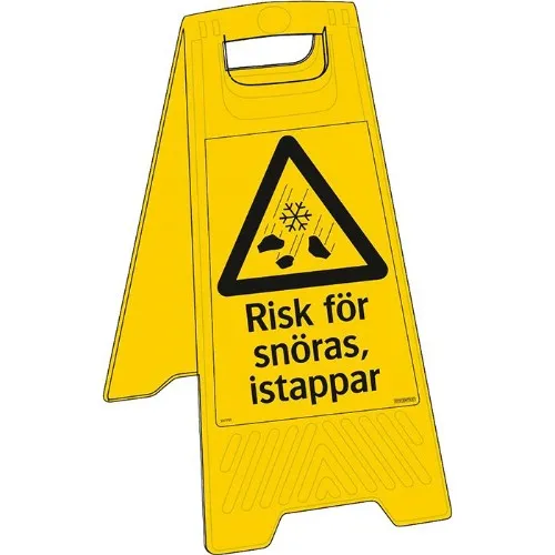 Golvskylt risk för snöras, istappar