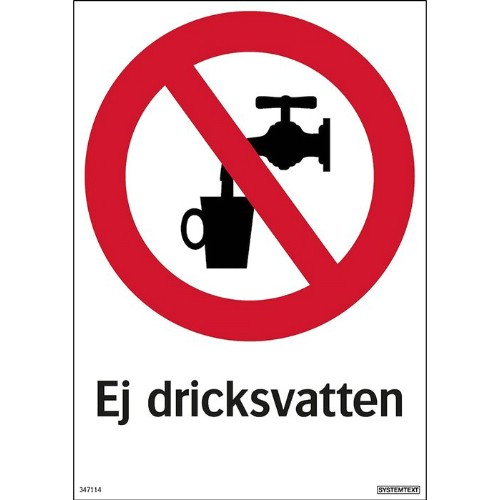 Skylt förbud ej dricksvatten