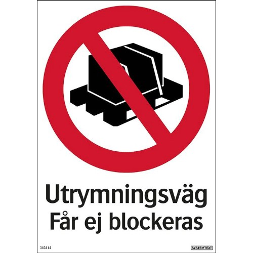 Skylt utrymningsväg får ej blockeras