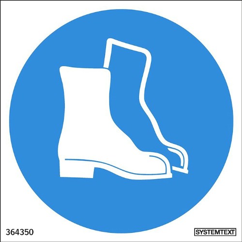 Skylt påbud skyddsskor måste användas