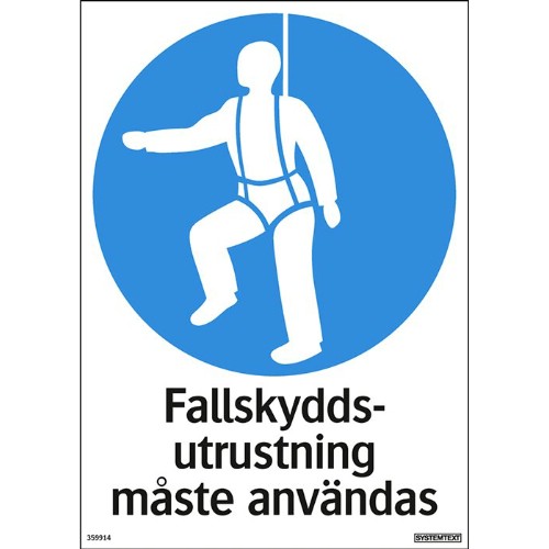 Skylt påbud säkerhetssele måste användas