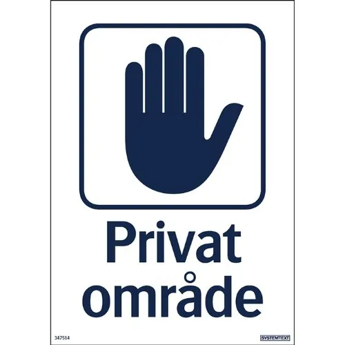 Skylt privat område