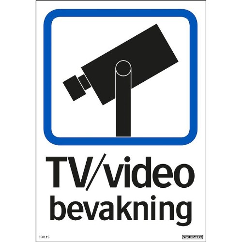 Skylt tv/video bevakning