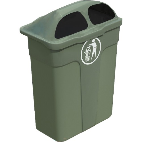 Papperskorg grön plast